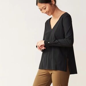 Aday something tailored black long sleeve top